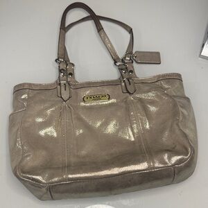Coach Metallic Leather Tote Bag – Champagne Gold